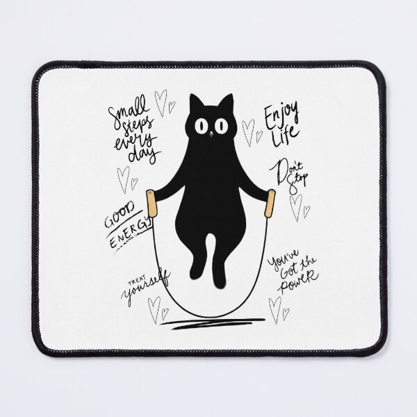 Item preview, Jump Rope Black Cat Positive Motivational Quotes Art designed and sold by EchoPrint Co..
