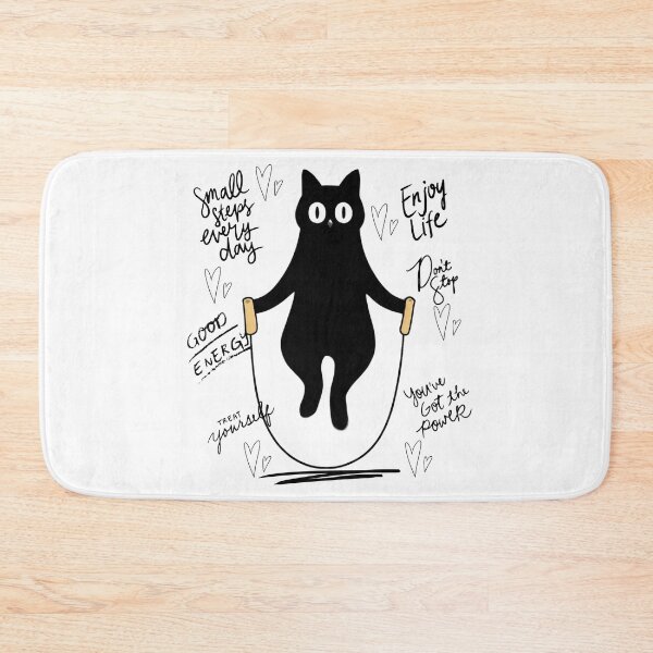 Item preview, Jump Rope Black Cat Positive Motivational Quotes Art designed and sold by EchoPrint Co..