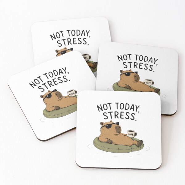 Item preview, Not Today Stress Funny Capybara Sunglasses Coffee Pool Float designed and sold by MarZeDesigns .