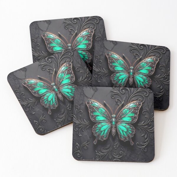 Item preview, Mint Green and Bronze Gothic Butterfly 3D Jewel Design designed and sold by LuisWorks.