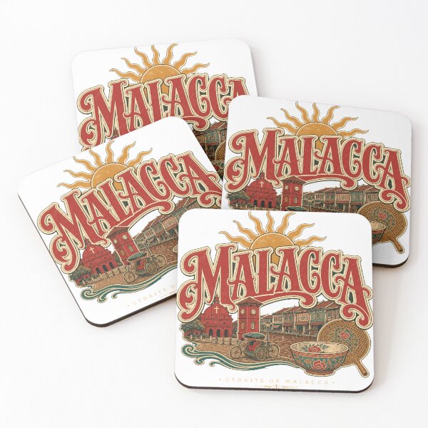 Item preview, Malacca Malaysia Hand Drawn Vintage Travel Nameplate designed and sold by VisualArtsOasis.