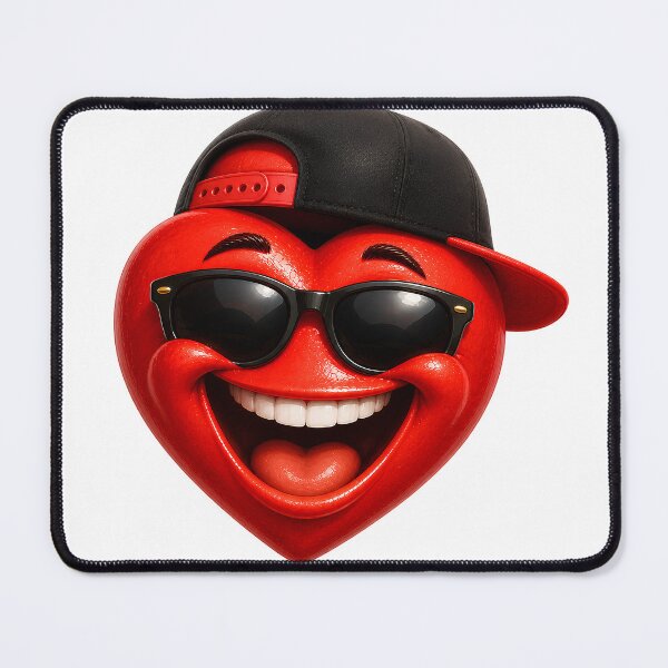 Item preview, Cool Heart | Funny Heart with Sunglasses and Cap Cartoon T-Shirt designed and sold by CalmMandala.