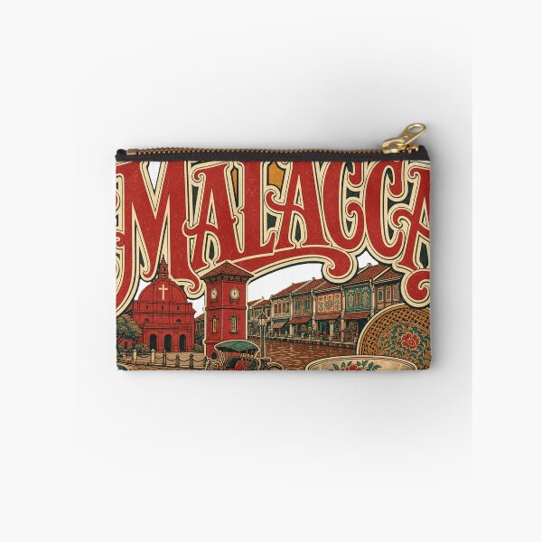 Item preview, Malacca Malaysia Hand Drawn Vintage Travel Nameplate designed and sold by VisualArtsOasis.