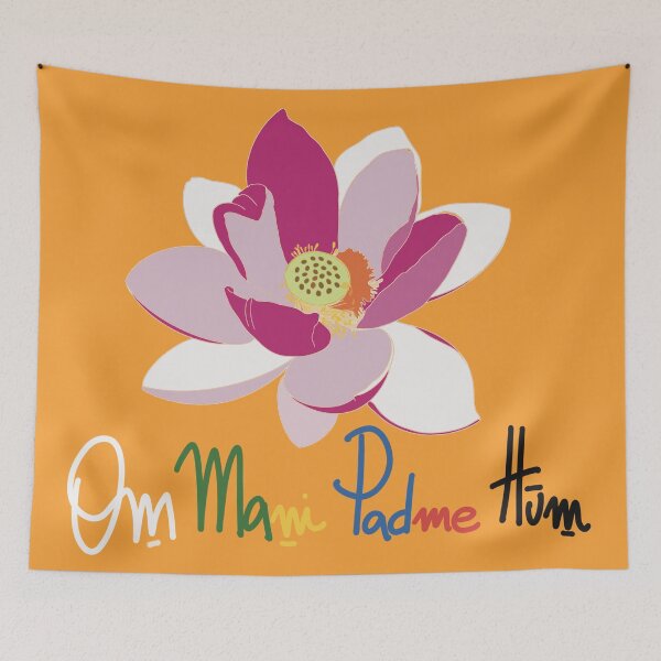 Item preview, Om Mani Padme Hum Lotus Flower Mantra designed and sold by La Galleria della Mente.