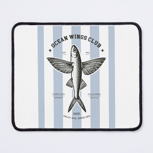 Item preview, Ocean Wings Club Flying Fish Vintage Coastal Graphic designed and sold by CamaleonDesigns.
