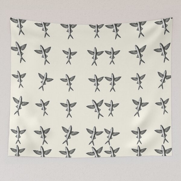 Item preview, Ocean Wings Club Flying Fish Vintage Coastal Graphic designed and sold by CamaleonDesigns.