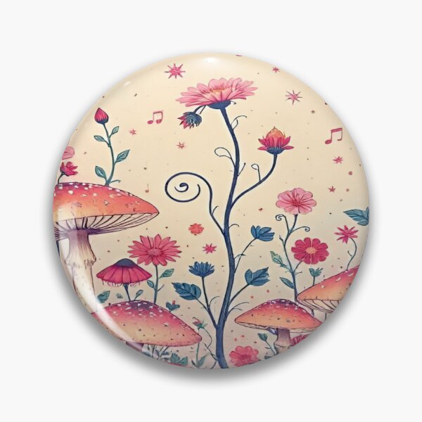 Item preview, Floral Dreamscape with Vibrant Colorful Mushrooms and Flowers Set Against a Soft Pastel Sun-Kissed Background designed and sold by Matt_Smith.