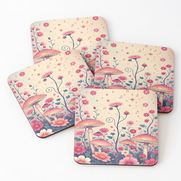 Item preview, Floral Dreamscape with Vibrant Colorful Mushrooms and Flowers Set Against a Soft Pastel Sun-Kissed Background designed and sold by Matt_Smith.