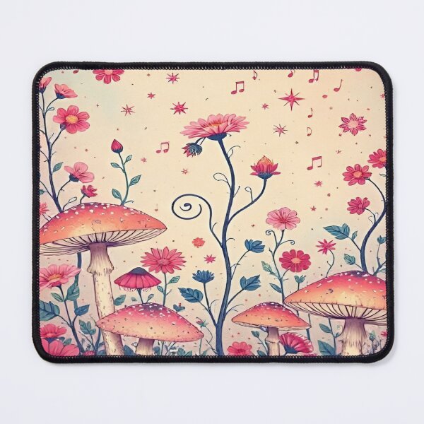 Item preview, Floral Dreamscape with Vibrant Colorful Mushrooms and Flowers Set Against a Soft Pastel Sun-Kissed Background designed and sold by Matt_Smith.