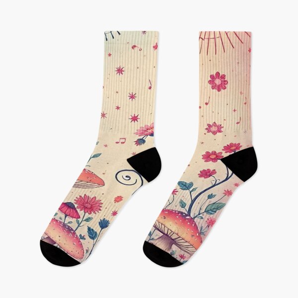 Item preview, Floral Dreamscape with Vibrant Colorful Mushrooms and Flowers Set Against a Soft Pastel Sun-Kissed Background designed and sold by Matt_Smith.