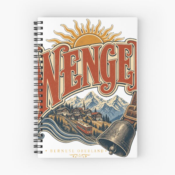 Item preview, Wengen Switzerland Vintage Hand Lettered Travel Emblem designed and sold by VisualArtsOasis.