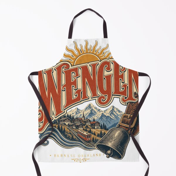 Item preview, Wengen Switzerland Vintage Hand Lettered Travel Emblem designed and sold by VisualArtsOasis.