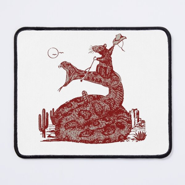 Item preview, Vintage Cowboy Mouse Riding Rattlesnake Retro Western Graphic | Desert Rodeo Humor Design designed and sold by Gbriel3.