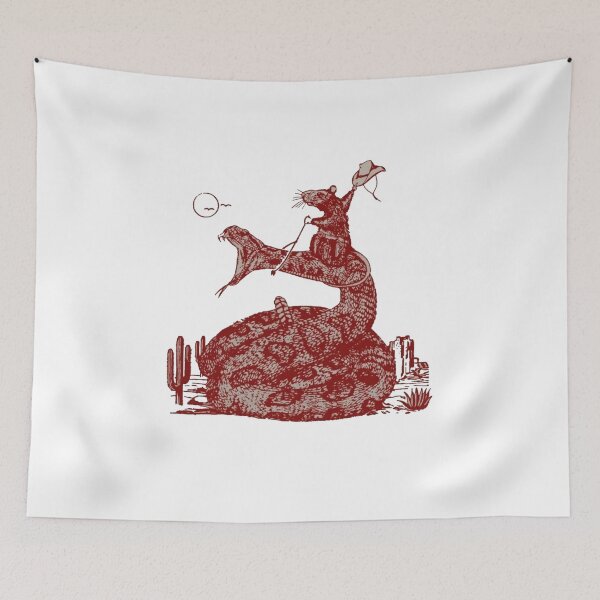 Item preview, Vintage Cowboy Mouse Riding Rattlesnake Retro Western Graphic | Desert Rodeo Humor Design designed and sold by Gbriel3.