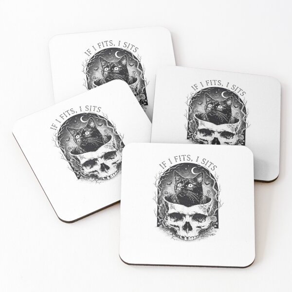 Item preview, If I fit, I'll be sitting – cat in skull designed and sold by OH-MY-GOTH.