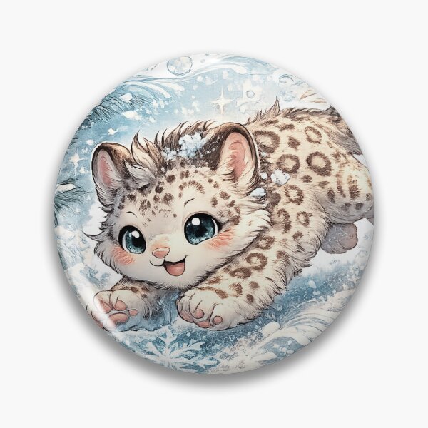 Item preview, Playful Snow Leopard Cub Sticker designed and sold by InkPixell.