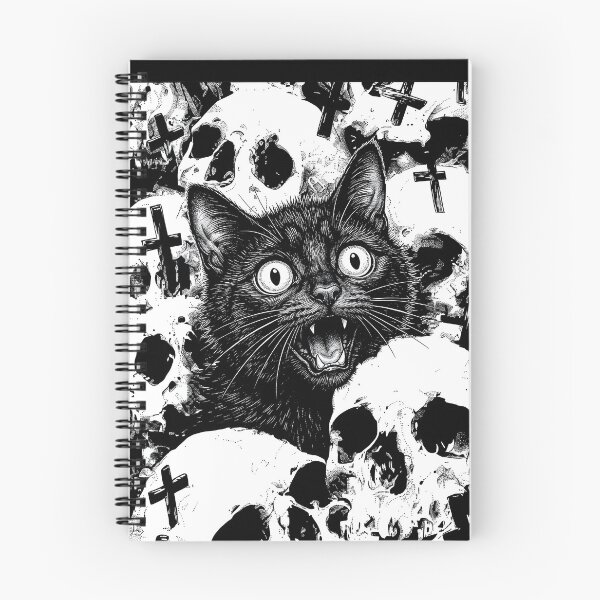 Item preview, Creepy black cat with skulls designed and sold by OH-MY-GOTH.