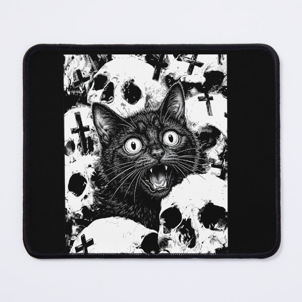 Item preview, Creepy black cat with skulls designed and sold by OH-MY-GOTH.