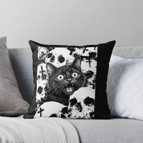 Item preview, Creepy black cat with skulls designed and sold by OH-MY-GOTH.