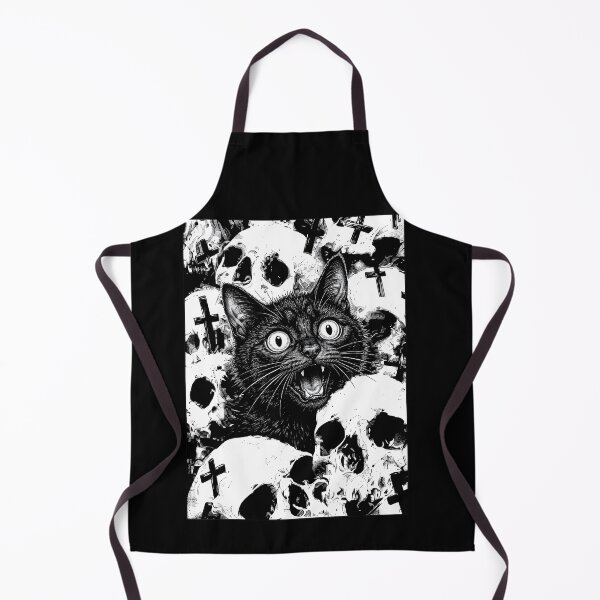 Item preview, Creepy black cat with skulls designed and sold by OH-MY-GOTH.