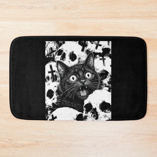 Item preview, Creepy black cat with skulls designed and sold by OH-MY-GOTH.