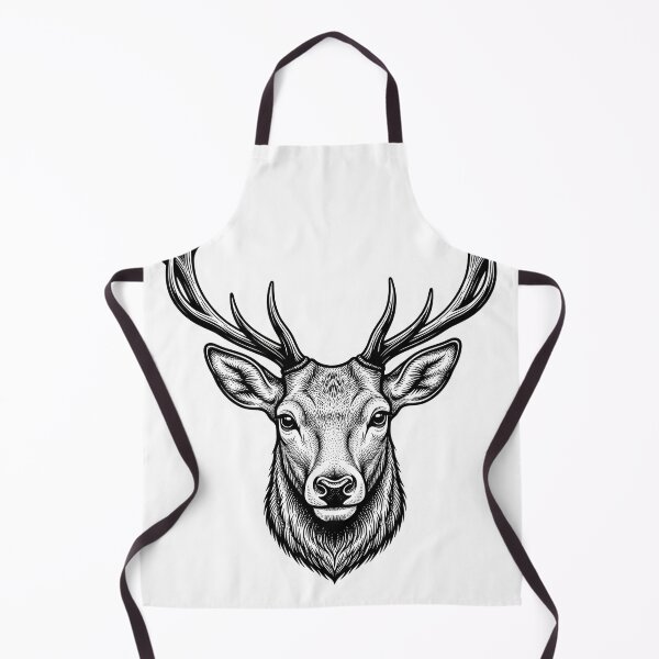 Item preview, Deer Sticker - Detailed Black and White Wildlife Illustration designed and sold by venus-st.