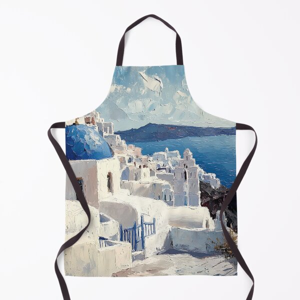 Item preview, Santorini Blue Dome Cliffside Village Art designed and sold by daila70.