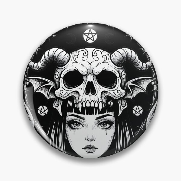 Item preview, Demon girl with skull crown designed and sold by OH-MY-GOTH.