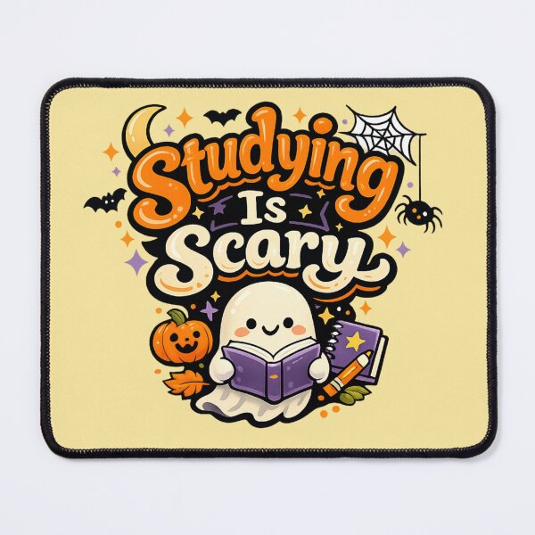 Item preview, Studying Is Scary – Cute Halloween Student Ghost designed and sold by BankshopTH.