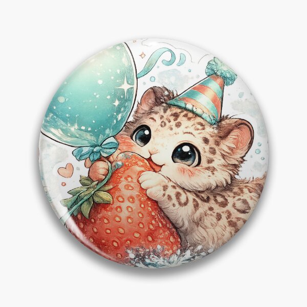 Item preview, Snow Leopard Birthday Party Sticker designed and sold by InkPixell.