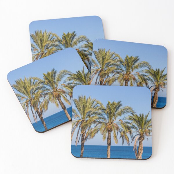 Item preview, Sunny Palm Trees Lining a Blue Mediterranean Sea Coastline on a Clear Summer Day designed and sold by Nmallia.