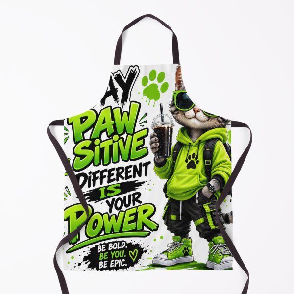 Item preview, Stay Pawsitive – Neon Green Street Cat Graffiti | Motivational Urban Graphic T-Shirt Design designed and sold by abdlhakim taoufik.