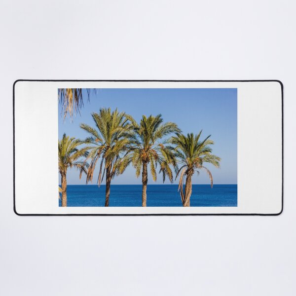 Item preview, Sunny Palm Trees Lining a Blue Mediterranean Sea Coastline on a Clear Summer Day designed and sold by Nmallia.