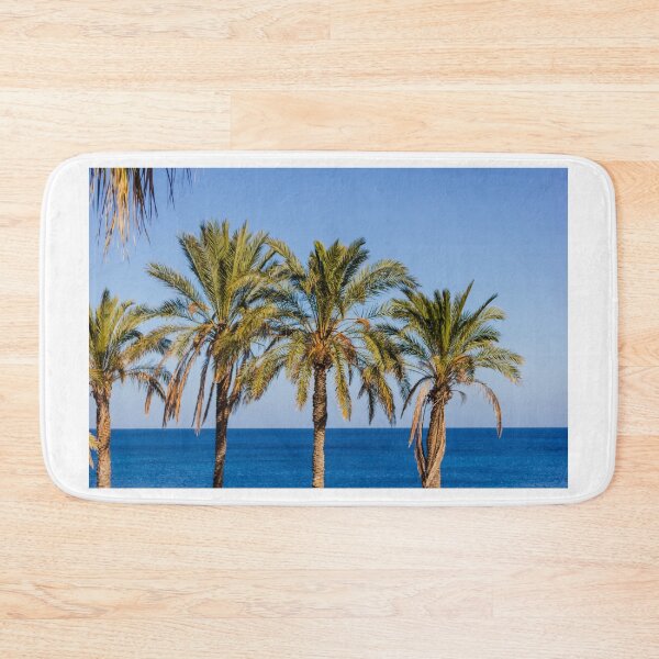 Item preview, Sunny Palm Trees Lining a Blue Mediterranean Sea Coastline on a Clear Summer Day designed and sold by Nmallia.