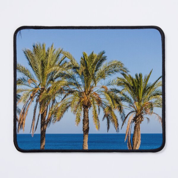 Item preview, Sunny Palm Trees Lining a Blue Mediterranean Sea Coastline on a Clear Summer Day designed and sold by Nmallia.