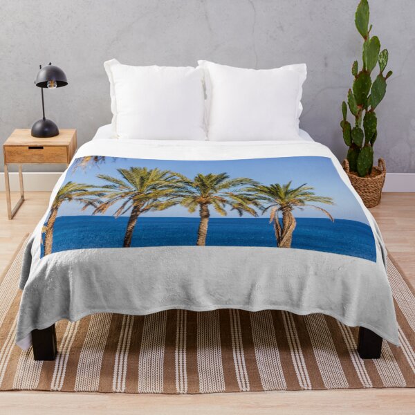 Item preview, Sunny Palm Trees Lining a Blue Mediterranean Sea Coastline on a Clear Summer Day designed and sold by Nmallia.