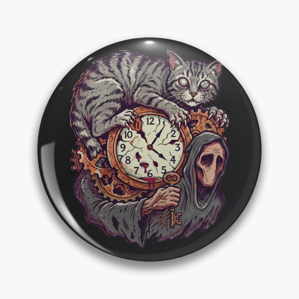 Artikelvorschau, Horror Cat Clockwork Reaper und Bleeding Clock entworfen und verkauft von MewSpooky.