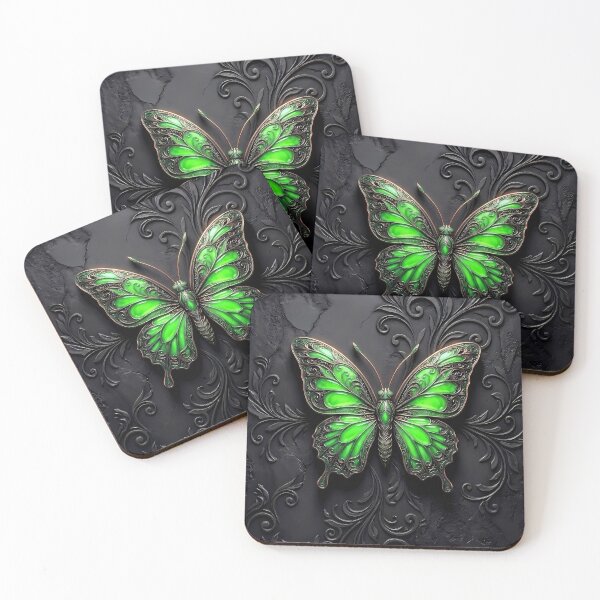 Item preview, Neon Green and Bronze Gothic Butterfly 3D Jewel Design designed and sold by LuisWorks.
