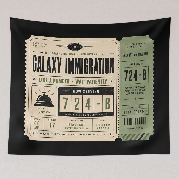 Item preview, Galaxy Immigration Waiting Ticket designed and sold by agearb.