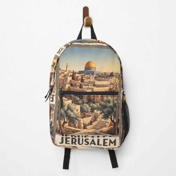 Item preview, Jerusalem Vintage Travel Art – Dome of the Rock & Old City Walls designed and sold by Bomax121.