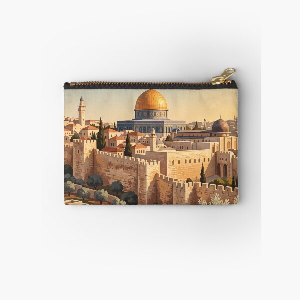 Item preview, Jerusalem Vintage Travel Art – Dome of the Rock & Old City Walls designed and sold by Bomax121.