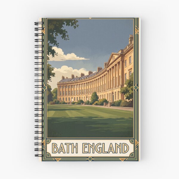 Item preview, Bath England Vintage Travel Art – Royal Crescent & Georgian Architecture designed and sold by Bomax121.