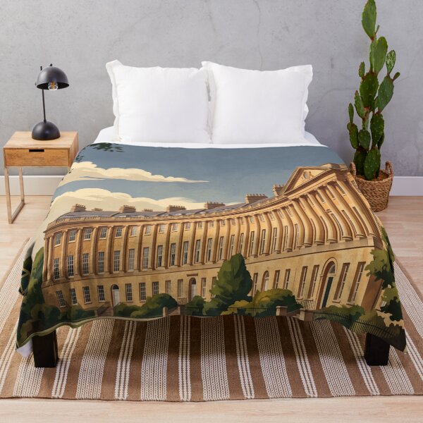 Item preview, Bath England Vintage Travel Art – Royal Crescent & Georgian Architecture designed and sold by Bomax121.
