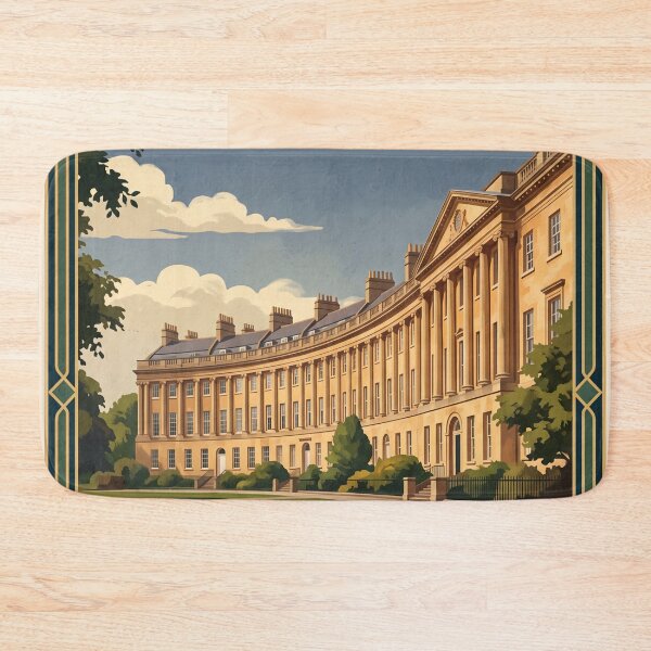 Item preview, Bath England Vintage Travel Art – Royal Crescent & Georgian Architecture designed and sold by Bomax121.