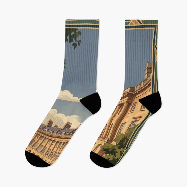 Item preview, Bath England Vintage Travel Art – Royal Crescent & Georgian Architecture designed and sold by Bomax121.
