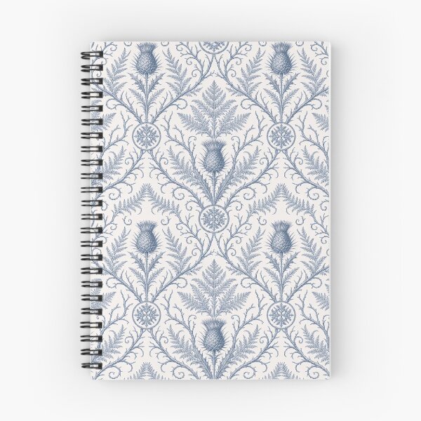 Item preview, Winter Thistle Damask Seamless Pattern | Frosted Botanical Wallpaper Slate Blue designed and sold by StickyGuys.