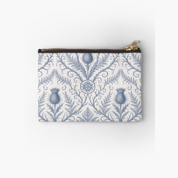 Item preview, Winter Thistle Damask Seamless Pattern | Frosted Botanical Wallpaper Slate Blue designed and sold by StickyGuys.