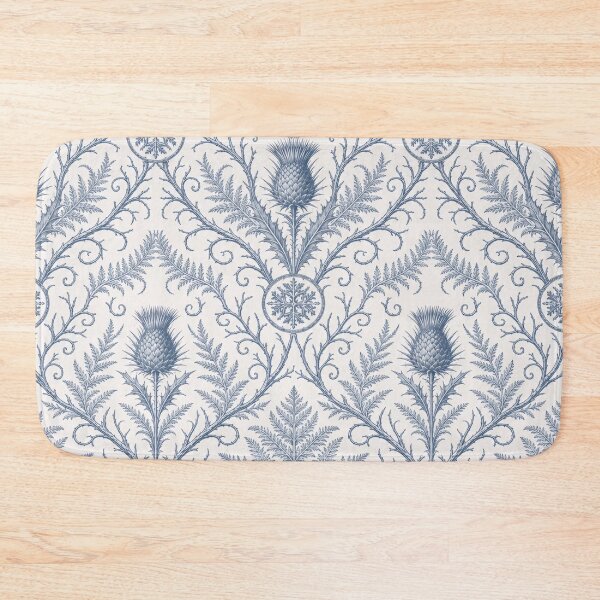 Item preview, Winter Thistle Damask Seamless Pattern | Frosted Botanical Wallpaper Slate Blue designed and sold by StickyGuys.