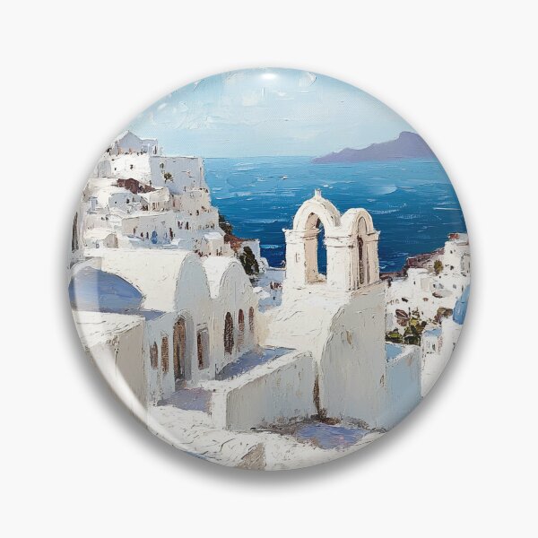 Item preview, Santorini Greece Blue Dome Sea View Art designed and sold by daila70.