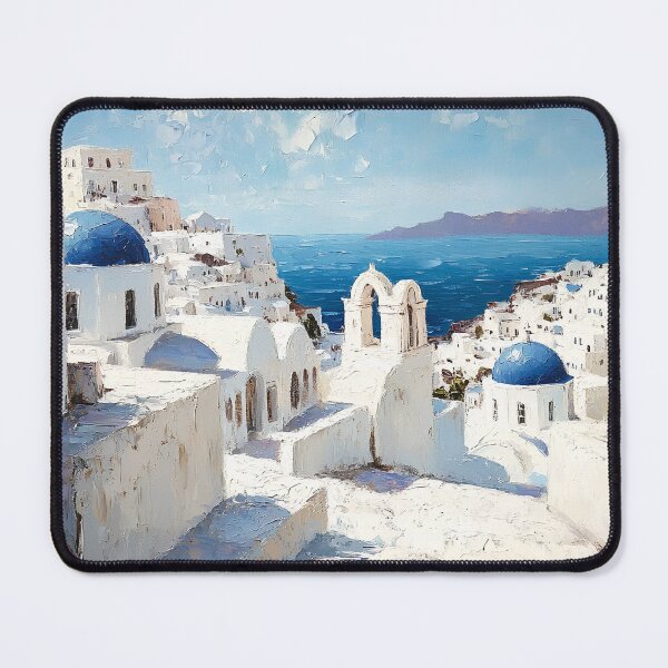 Item preview, Santorini Greece Blue Dome Sea View Art designed and sold by daila70.
